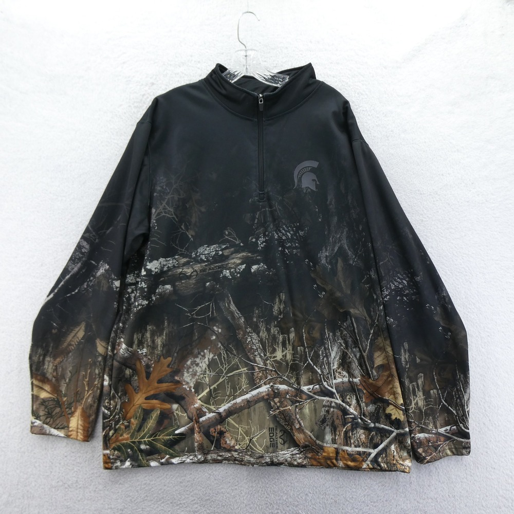 Colosseum Pullover Mens XXL Michigan State Spartans Realtree Edge Camo Black 2XL